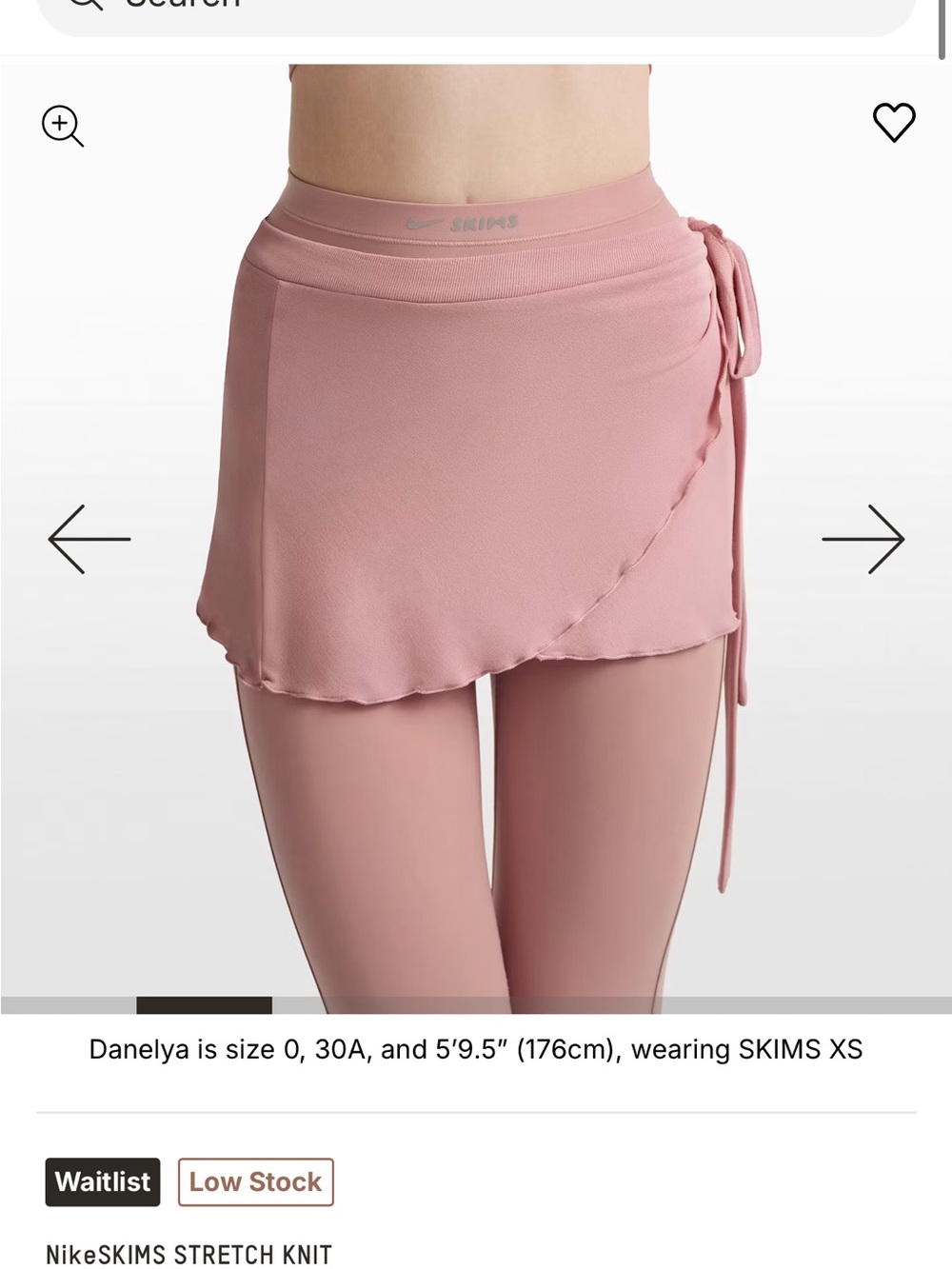 SKIMS Wrap Skirt Set in Dusty Rose